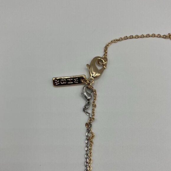 WHBM Convertible Layered Double Strand Silver Gold Charm Necklace - Picture 6 of 6